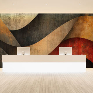 Stanton, Muted-Tone Curved Composition Wallpaper Mural