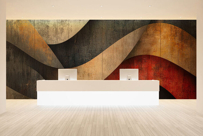 Stanton, Muted-Tone Curved Composition Wallpaper Mural