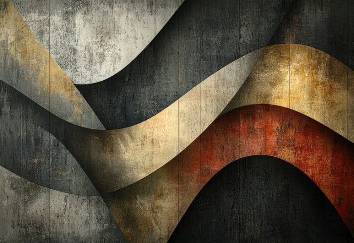 Stanton, Muted-Tone Curved Composition Wallpaper Mural
