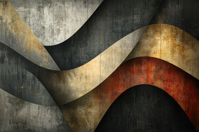 Stanton, Muted-Tone Curved Composition Wallpaper Mural