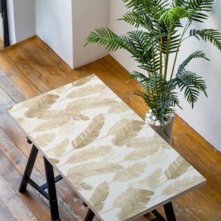 Beaufort, Elegant Beige Muted Tropical Leaf Wallpaper Mural