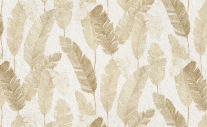 Beaufort, Elegant Beige Muted Tropical Leaf Wallpaper Mural