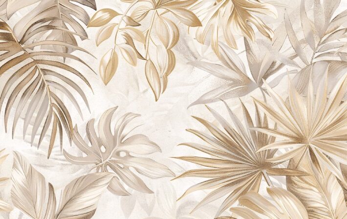 Palmont, Muted Blend of Leaves Wallpaper Mural