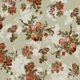 Rosalie, Traditional Sepia Tone Floral Cluster Wallpaper