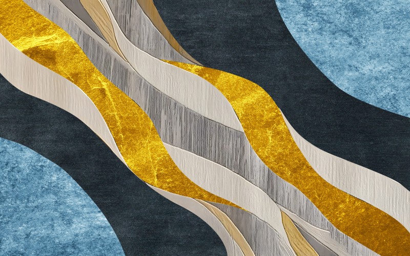 Stravelle, Soft Sculpted Texture Golden and Stone Ripples Wallpaper Mural
