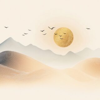 Shailika, Gentle Sunrise Mountainscape Wallpaper Mural