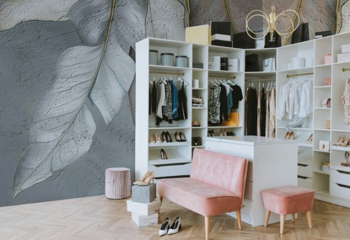 Taruva, Textured Leaf Mural Inspired by Indian Motifs Wallpaper