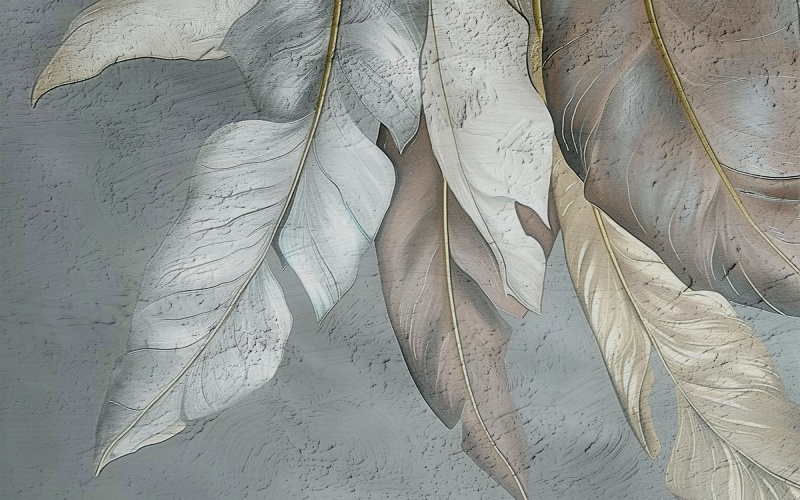 Taruva, Textured Leaf Mural Inspired by Indian Motifs Wallpaper