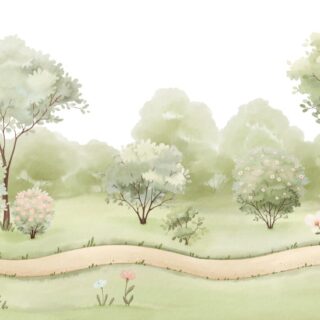 Varnika, Light Watercolor Blooming Accents Nature Mural Wallpaper