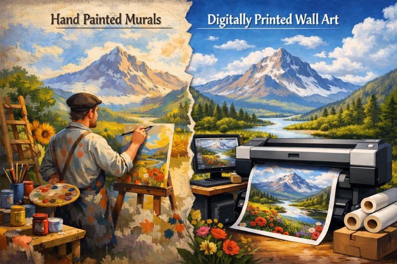Hand Painted Mural vs Digital Printed Mural