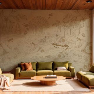 Gajotsav, Traditional Indian Elephant Art Wallpaper Mural, Customized