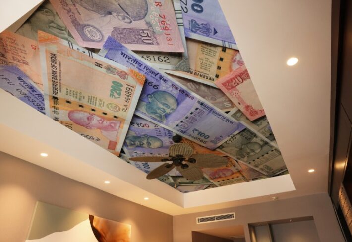 Mudravan, Vibrant Indian Money Art Wallpaper Mural