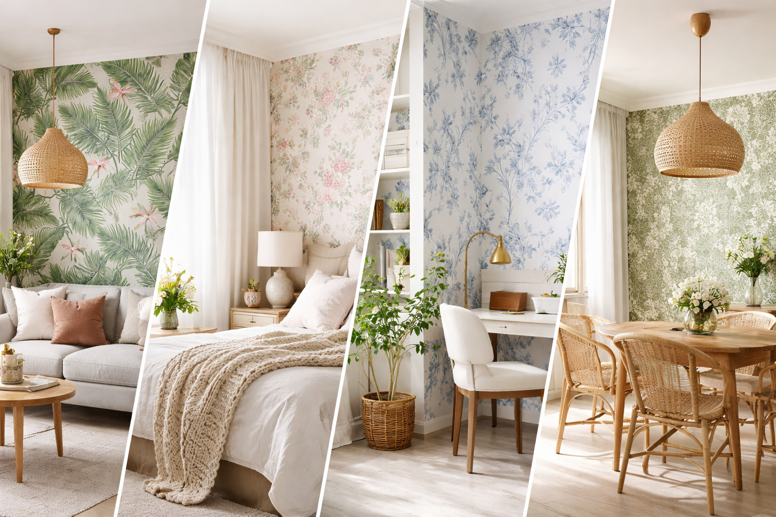 Stylish rooms with intricate wallpapers