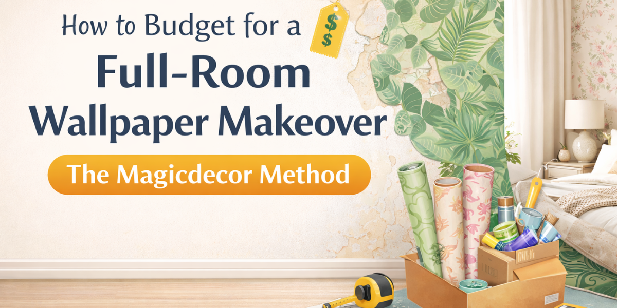 Room makeover tools and wallpaper design