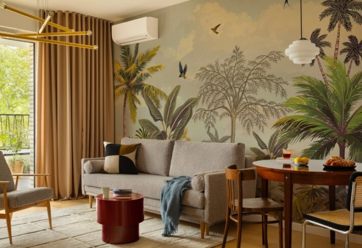 Vanvayu, Tropical Palm Landscape Wallpaper Mural, Customized