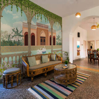 Rajangan, 3D Royal Courtyard Garden Wall Mural, Customized