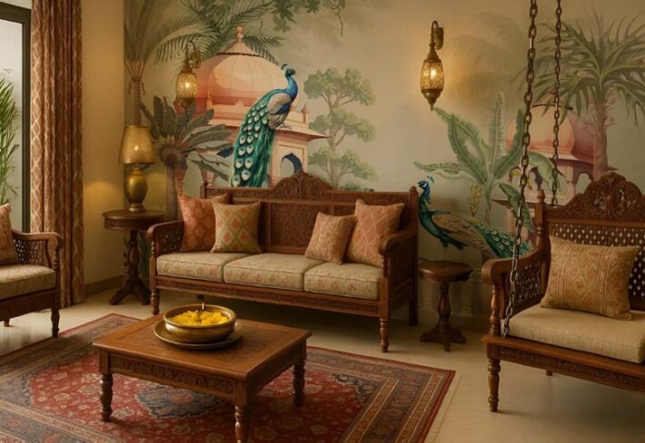 Mayurvana, Royal Peacock Garden Wallpaper Mural