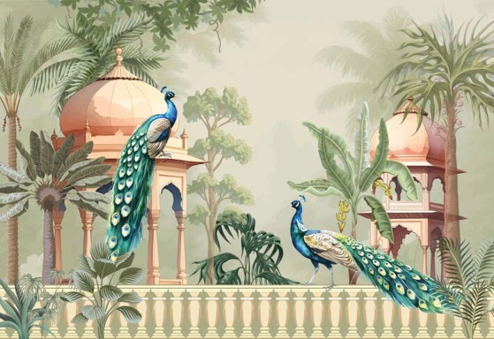 Mayurvana, Royal Peacock Garden Wallpaper Mural