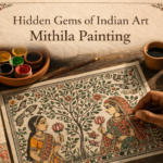 Mithila painting in progress
