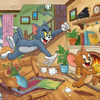 Tomerry, Funny Cartoon Cat and Mouse Chase Wallpaper Mural