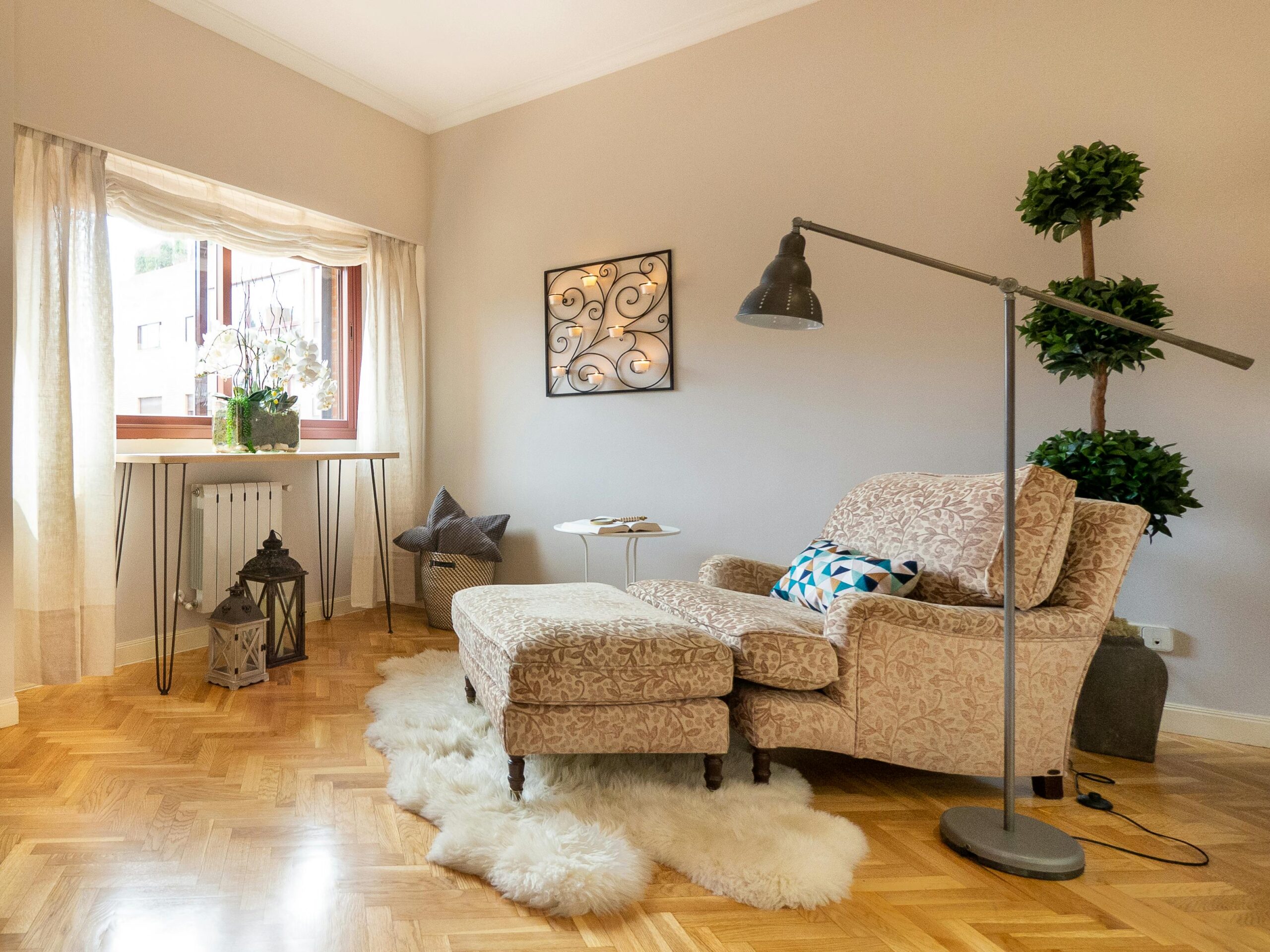 cosy seating corner for bedroom
