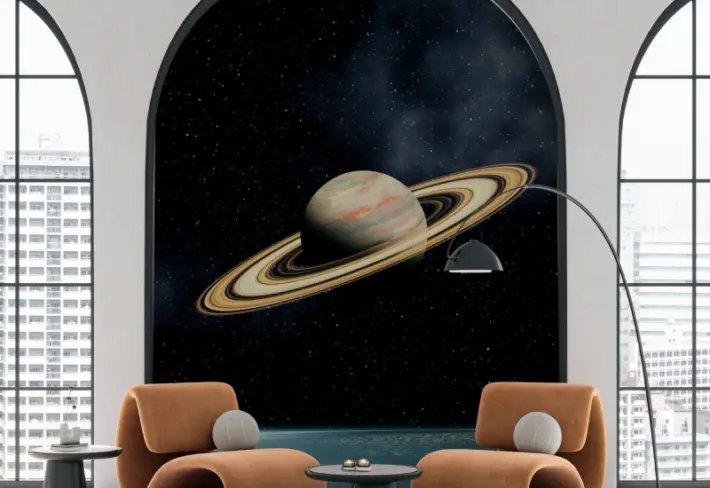Celestara, Cosmic Saturn Horizon Wallpaper Mural