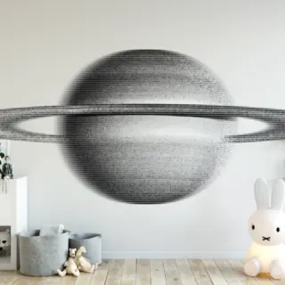 Orbita, Minimal Saturn Abstract Wallpaper Mural