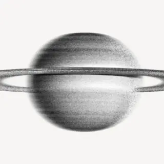 Orbita, Minimal Saturn Abstract Wallpaper Mural