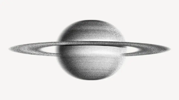Orbita, Minimal Saturn Abstract Wallpaper Mural