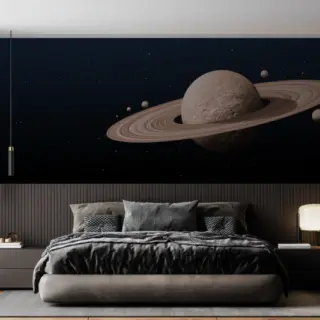Orbitaria, Rings of Saturn Panorama Wallpaper Mural
