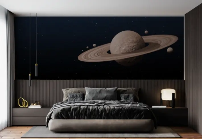 Orbitaria, Rings of Saturn Panorama Wallpaper Mural