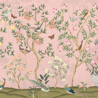 Xianbloom, Chinoiserie Landscape of Blossoms Mural