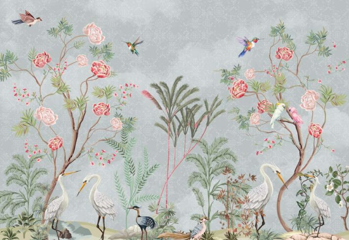 Rosendale, Garden Birds Chinoiserie Mural