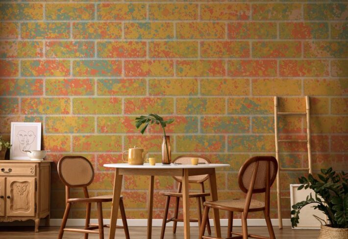 Splashwall, Multicolor Brick Effect Mural mockup