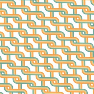 Zyric, Muted Orange Woven Chain Curve Geometric Mural