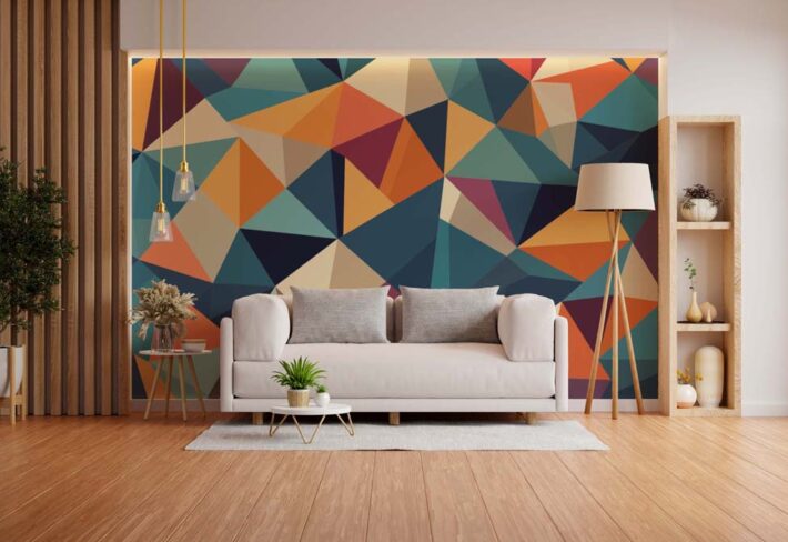 Chromora, Polygon Color Play Mural mockup