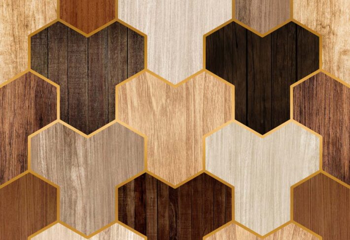 Timbera, Wooden Geometric Wallpaper