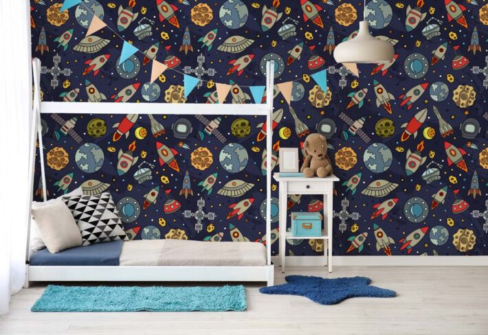 Cosmoria, Outer Space Exploration Kids Wallpaper mockup