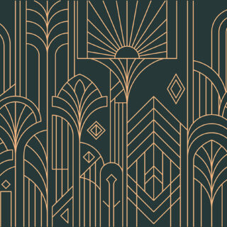 Decora, Green Gold Art Deco Vintage Glamour Mural