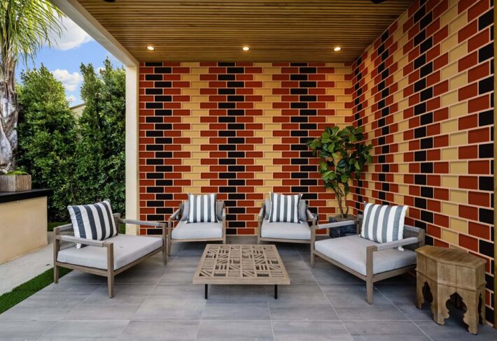 Amberford, Heritage Brickwork in Warm Earth Tones Wallpaper