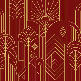 Decora, Red Gold Art Deco Vintage Glamour Mural