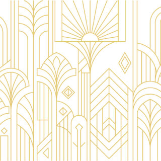 Decora, White Gold Art Deco Vintage Glamour Mural