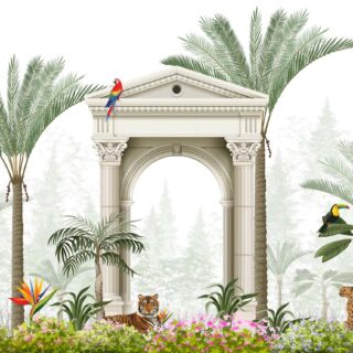 Tropelle, Exotic Tropical Garden Scene Mural