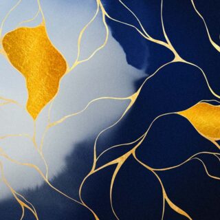 Veins, Rich Golden Lines Marble Mural