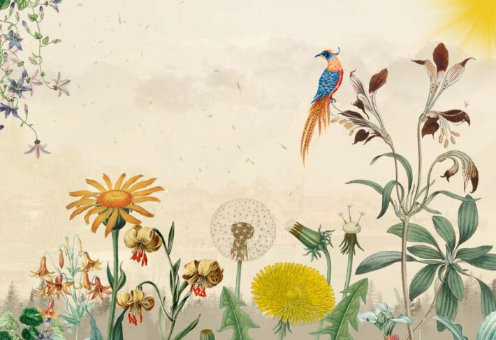 Vista, Sun-drenched Botanical Panorama Mural