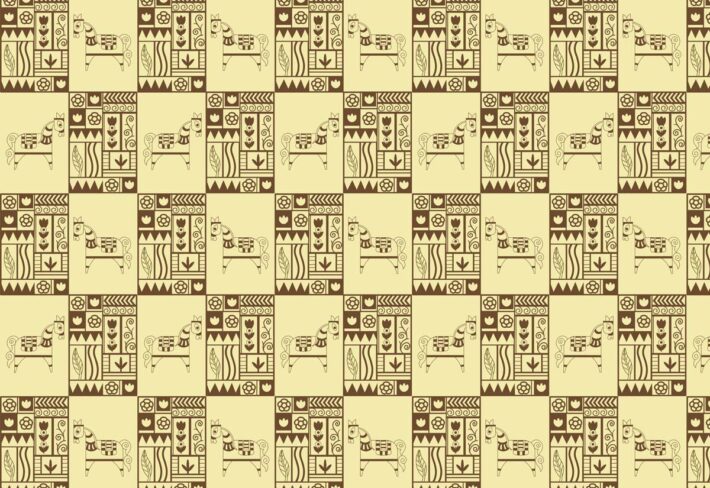 Petroglyphs, Warm Brown Tribal Pattern Wallpaper