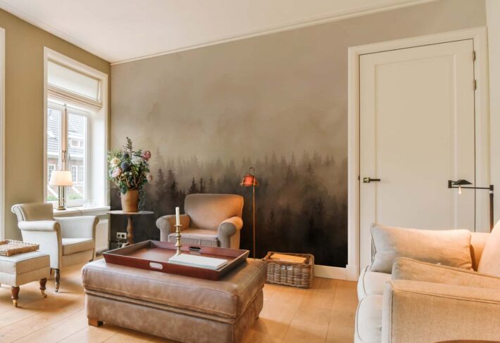 Solstice, Fleeting Moment of Light Over The Wilderness Mural mockup