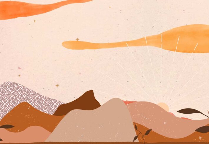 Terra, Earthy Palette of Abstract Bohemian Horizons Mural