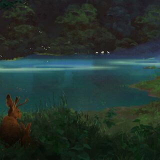 Twilight, Dreamy Landscape Under The Soft Moonlight Mural