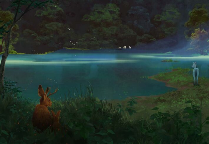 Twilight, Dreamy Landscape Under The Soft Moonlight Mural